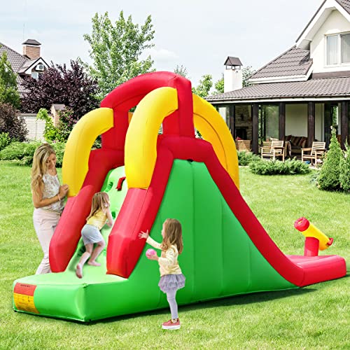 Costzon Inflatable Water Slide, Climb and Long Slide Bouncer w/ Water