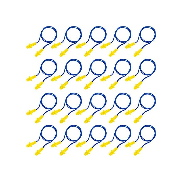 Bememo 20 Pairs Corded Ear Plugs Reusable Silicone Earplugs Sleep Noise Cancelling for Hearing Protection
