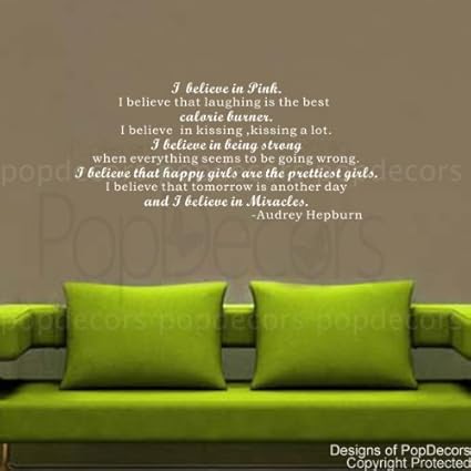 Popdecors I Believe In Pink Audrey Hepburn Phrase Citation Mots Inspirants Stickers Muraux Citation Stickers Citation Stickers Muraux Citations Stickers Citations Celebres Paroles Citations Stickers Muraux Nursery Rhyme Amazon Fr Cuisine