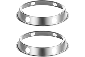 MOODUUTY 2 Pcs Wok Ring, stainless steel Wok Rack, 7¾-Inch and 9¾-Inch Reversible Size for Kitchen Use…