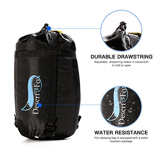 Yooan Sleeping Bag, Comfort Portable Lightweight Envelope Sleeping Bag with Compression Sack for Camping,Hiking,Backpacking,Traveling and Other Outdoor Activities -Single,Blue+Grey,(75"+12") x33 - Thumbnail 4