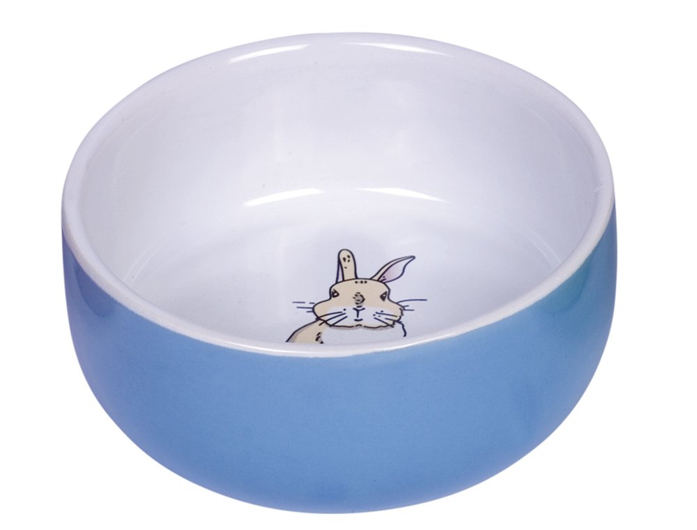 Nobby Rabbit Rodent Ceramic Bowl Diameter 11 cm x 4.5 cm, blue-white