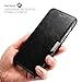 iPhone 7/8 Plus Leather Case, Icarercase Genuine Vintage Leather Side Open Case in Slim Thin Design, Flip Folio Style Cover with Magnetic Closure for Apple iPhone 7/8 Plus 5.5 Inch (Black)