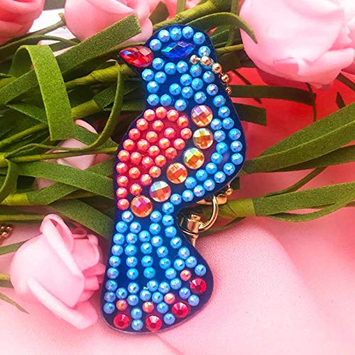 5D DIY Diamond Painting Keychain, 5 pcs Bird Shape, Mosaic Making Full Drill Special Shape Diamond Painting Kit for Bags, Smartphone Straps, 5 Pack