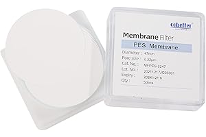 COBETTER 100 PCS PES Disc Membrane Filters Hydrophilic 47mm 0.1µm Pore Size