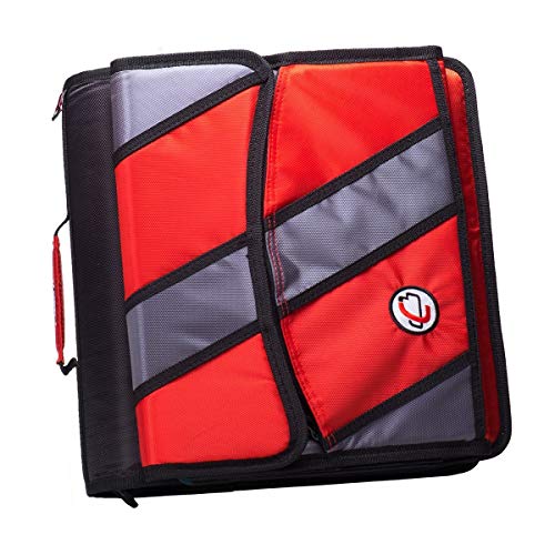 Med Manager XL by Case-It (Red), Insulated Medication Binder w/ Strap and Portable Pill/Medicine Organizer, Holds (25) 30/60/90-Day Pill Bottles, Pill Organizer, 6-Pocket Folder, (13" x 13" x 4.5")