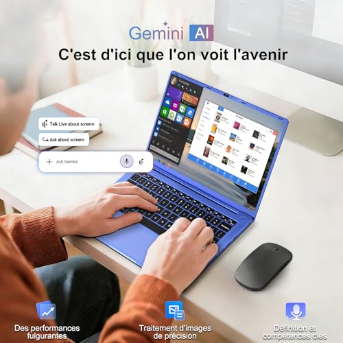 Celeron N5095 Laptop 14 Inches (up to 2.9 GHz) 8GB RAM Win11 256GB SSD Extension 1TB 5G WiFi 1920x1080FHD Laptop with Wireless Mouse QWERTY Keyboard AZERTY Membranedu Keyboard Purple10