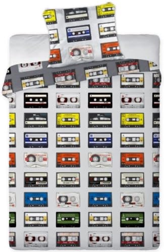 Bedding Set Duvet Cover and Pillowcase – Theme Casette K7 – Deco Bedroom Teenager