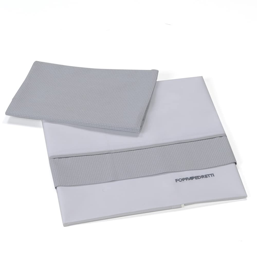 Foppapedretti Cot Bed Sheet 100% Cotton Grey