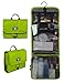 BAGSMART Hanging Travel Toiletry Bag Cosmetic Carryon Case Folding Makeup Organizer with Breathable Mesh Pockets Green