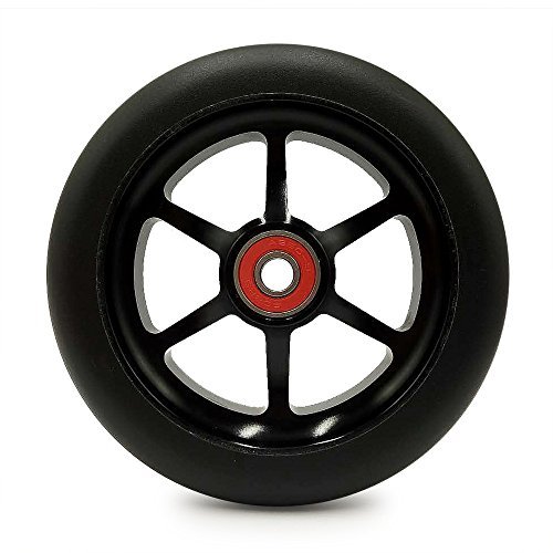 Replacement 110 mm Pro Scooter Wheel with Abec 9 Bearings Fit for MGP/Razor/Lucky Pro Scooters 1 Single Scooter Wheel (A-Black)