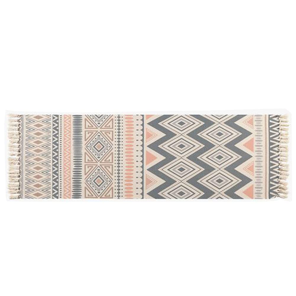 Kregis Carpet,Vintage Cotton Area Rug,Hand Woven Print Tassels Throw Rugs Door Mat,Indoor White Area Rugs for Living Room, Bathroom, Bedroom