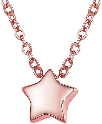 Amazon Silvora スター 星 ネックレス レディース ピンクゴールド 小さい 地金 金属アレルギー対応 お守り アミュレット アクセサリー ネックレス 通販