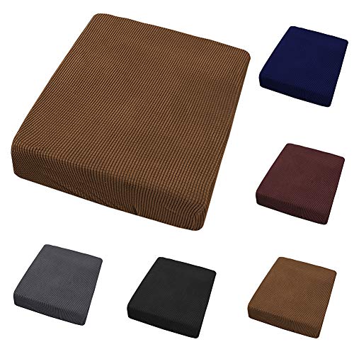 YOTHG Elastic Seat Cushion Covers,Polyester Stretch Sofa Cushions Cover Couch Seat Chair Individual Slipcover Furniture Dirt Protection Covers Pet Protector Slipcovers(Black-for Two Person) - Thumbnail 7