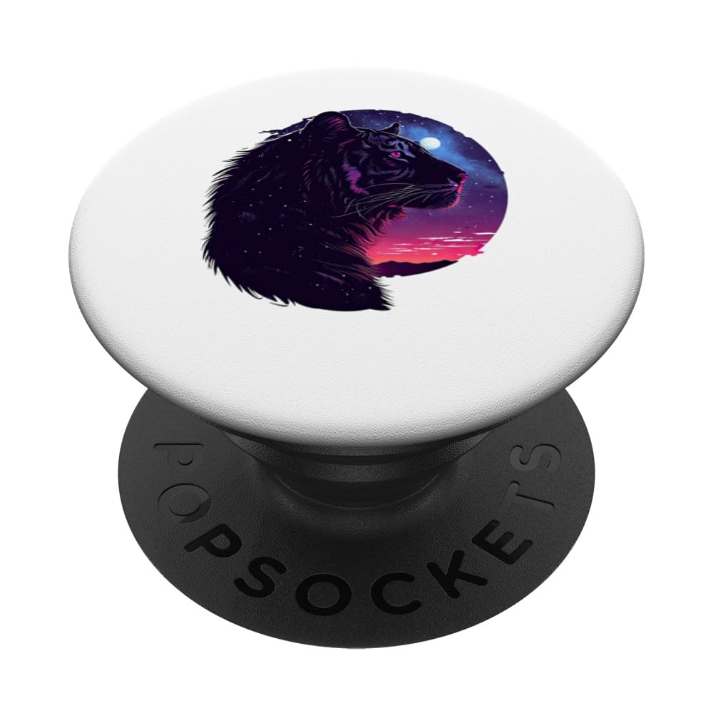 Tiger Galactic Vaporwave Vintage Retro Aesthetic PopSockets Swappable PopGrip