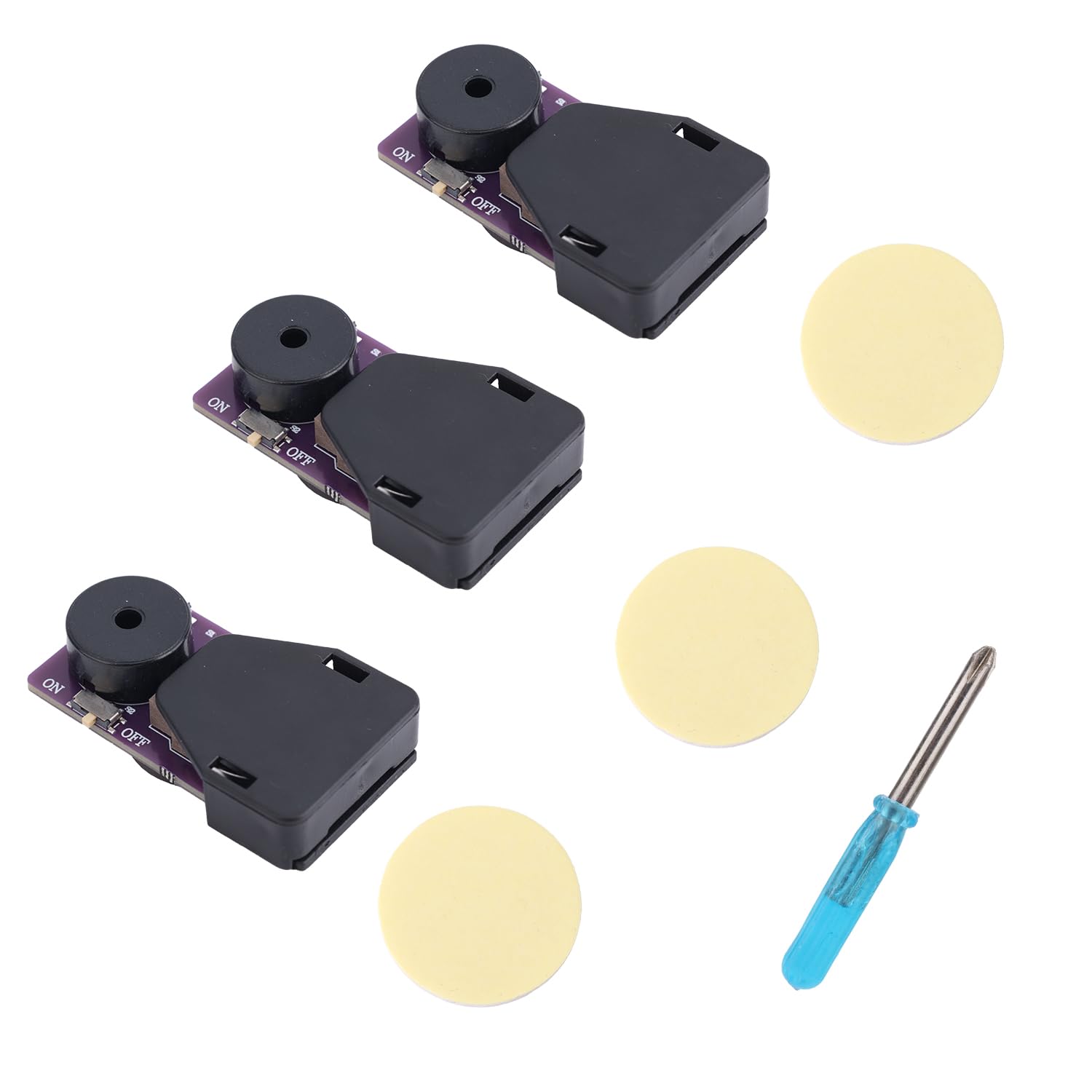 BTFO 3pcs Cricket Noise Maker Prank, 16 Sounds Hidden Sound Prank Device with Magnet Chirping & Buzzing Annoying Prankster Stuff Long-Lasting Battery for Office Home Car Gag Gifts (Purple)