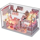 Flever Dollhouse Miniature DIY House Kit Creative Room With Furniture and Cover for Romantic Valentine's Gift(Dream Princess Room)