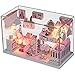 Flever Dollhouse Miniature DIY House Kit Creative Room With Furniture and Cover for Romantic Valentine's Gift(Dream Princess Room)