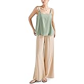 SUUKSESS Women 2 Piece Outfits Linen Pants Set Summer Travel Vacation Matching Sets