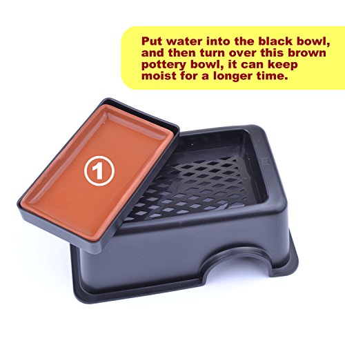 pranovo Reptile Hide Cave Box Humidifier Caves Water Supply Hideout with Sink Basin for Small Reptile Lizard Spider Snake Turtle Amphibian - Thumbnail 2
