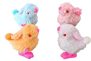 WYNAKESHU Jumping Bunny Wind Up Toys Easter Egg Hunt Basket Stocking Stuffers,Chicken Hopping Windup Toy for Kids Toddlers Party Favors Goody Bag Fillers Birthdays Gifts