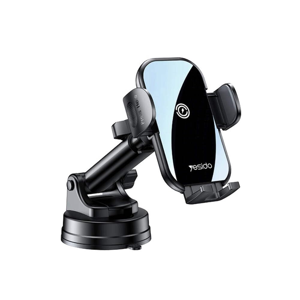 Yesido wireless phone holder for car, 2 in 1, 360 rotating suction cup air vent phone holder for all mobile phones (4-7inch) black.