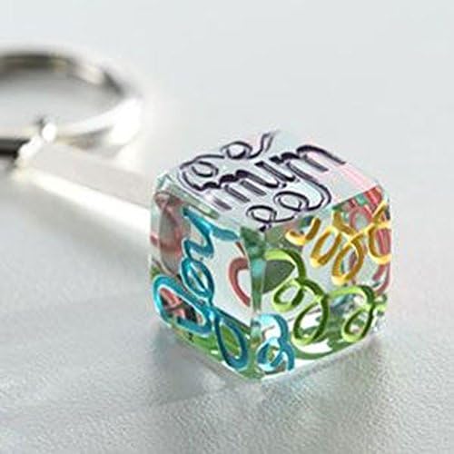 Spaceform Keyring Love You Mum Cheerful (Glass Cube)