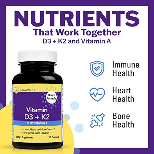InnovixLabs Vitamin D3 K2 Supplement ADK with VIT D3 5000 IU