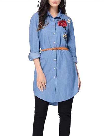 blue jean shirts plus size