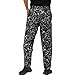 JXH Chef Uniforms men's white kitchen ware printed 100% cotton chef pants,Black,US:XXL