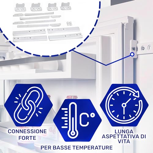 4 Set of Built-in Fridge Door Guides with Freezer for Whirlpool | With Original Code 481231019131 C00312150 for Indesit for Ariston - 10 Year Warranty - MONTERAL