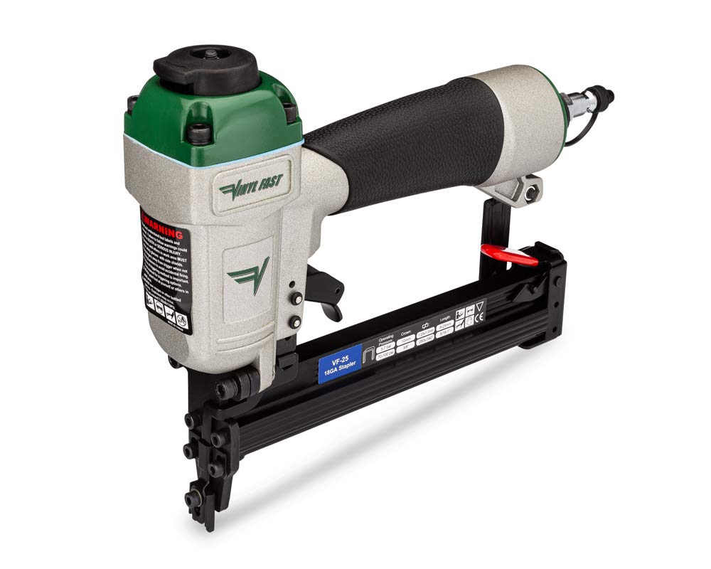 Photo 1 of Apach VF-25 18 Gauge 3/8" Medium Crown Stapler for 5/16" to 1" Staples with Vinyl Siding Yoke, Suited for Vinyl-Siding Installation in Construction and Manufacturing