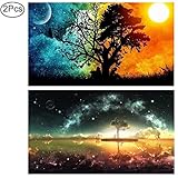 Standie 2 Pack 5D DIY Diamond Painting Set Full Round Drill Starry Cross Painting 5D Decorating Wall Stickers Decorating Cross Stitch Craft Painting Starry for Living Room ( 45 × 30 CM）