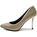 Ollio Women's Shoe Metalic High Heel Glitter D'orsay Pump