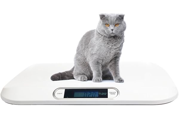Digital Electronic Display Portable Dog Cat Scale, Weighs Pet Food, Up to 44 Pounds Capacity for Puppy, Small Animal, Kitten,