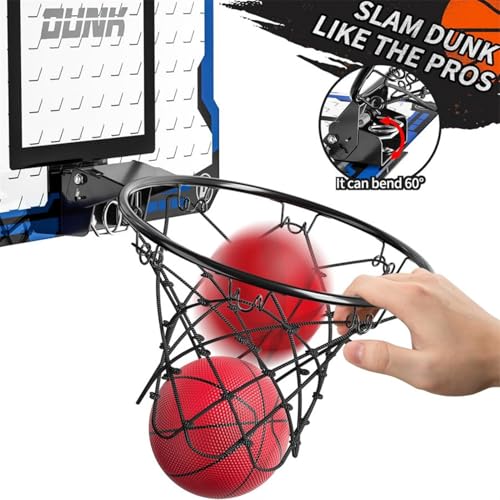 AM ANNA Basketball Hoop Indoor for Kids, Basketball Mini Hoop Pro Basketball Hoop Over the Door with LED Lighting & Audio Scoreboard, Boys Gifts Basketball Toys Gifts Room Accessories