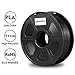 3D Printer Filament - Black 1.75 mm PLA Filament, Dimensional Accuracy +/- 0.02 mm Low Odor 3D Printing Filament, 2.2 lbs Spool 1.75 mm Filament PLA 3D Filament for Most 3D Printer & 3D Pen