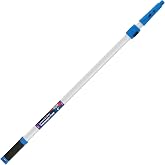 Unger Professional Connect &amp; Clean 3&rsquo;-6&rsquo; Aluminum Telescopic Extension Pole with Locking Cone &amp; Quick-Flip Clamp &ndash; Compatible with Cleaning Tool Attachments, Window Cleaning &amp; Dusting Tool