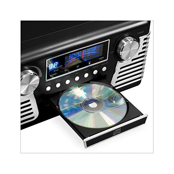 Tocadisco Victrola V50-200 BK 3 Vel Graba a MP3 Bluetooth Radio CD - Imagen 4