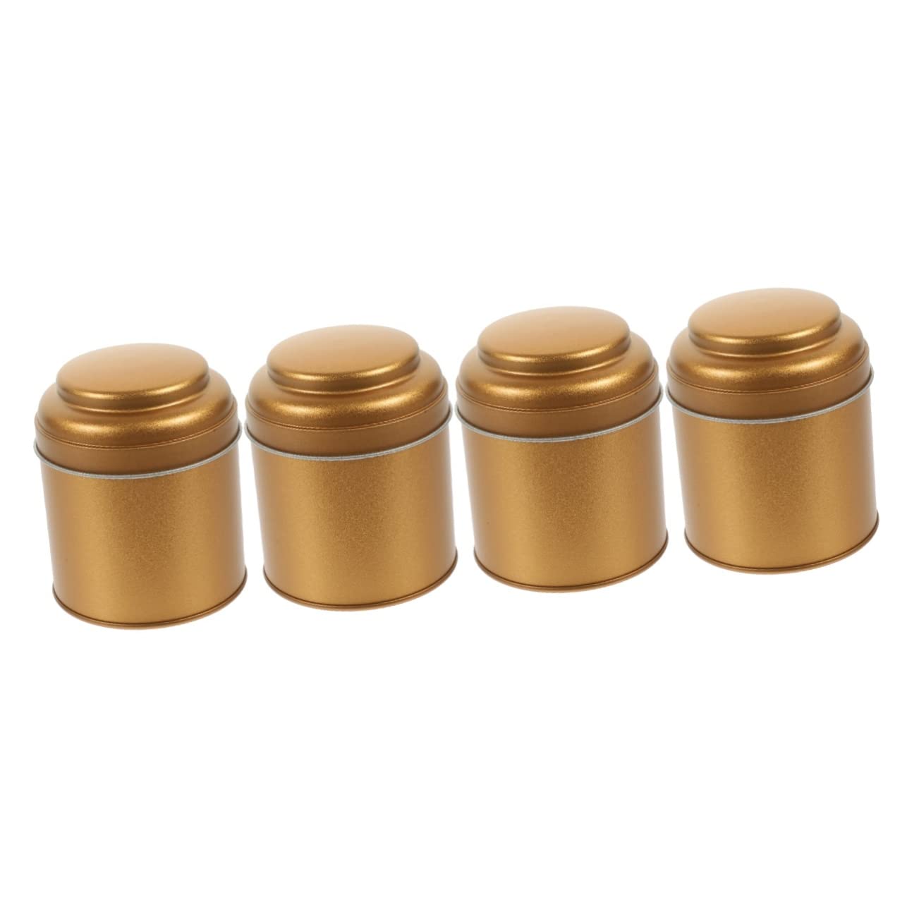 4Pcs Tea Canister Set: Sealing Tea Tins, Portable Tea Storage Containers, Practical Airtight Containers for Loose Leaf, Sugar, Spices - 7.5 x 9cm