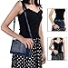 befen Women's Soft Leather Smartphone Wristlet Crossbody Wallet Clutch with Crossbody Strap/Wrist Strap - Navy Blue