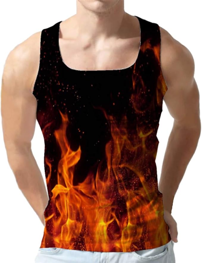 Routinfly 2019 Neue Herren Flammen Tragershirts Des Druckens 3d Manner Sommer Beilaufige Personifizierte Drucksport Weste Spitzenbluse Armellose Tunika Hemd Pullover T Stuck Amazon De Garten
