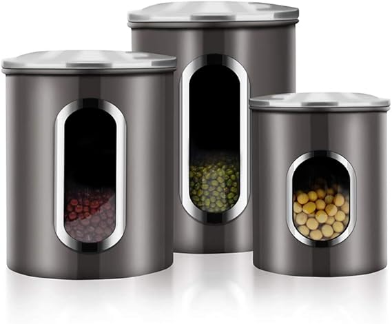 Malmo Vorratsdosen 3er Set Küchenkanister mit Fingerabdruckschutz
