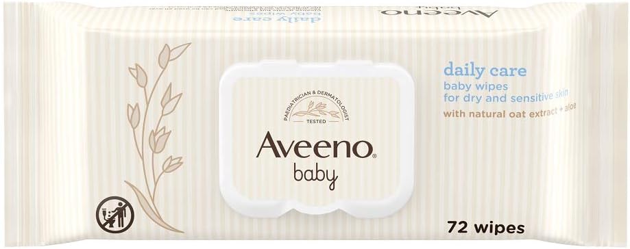 Aveeno Baby Wipes Sensitive Skin, Cleanse Gently And Efficiently Baby Essentials, Pack Of 4 (288 Wipes In Total) - Image 4