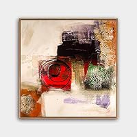 Framed Canvas Wall Art Modern Texture Painting Canvas Prints Home Artwork Decoration for Living Room,Bedroom - 16x16 inches