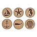 Jetty Home HP-CC01-01 6 Piece Coaster Nautical Beach Gift Set, Cork