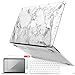 IBENZER Compatible with Old Version MacBook Air 13 Inch Case (2017-2010 Release), Models: A1466/A1369, Plastic Hard Shell Case with Keyboard & Screen Cover for Mac Air 13, White Marble, A1301WHMB+2
