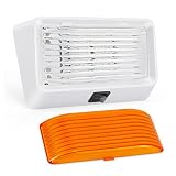 Kohree LED RV Exterior Porch Utility Light with Switch 12v Replacment Light for RVs, Trailers, Campers, 5th Wheels. 280 Lumen, White Base, Included Clear and Amber Lenses Removable