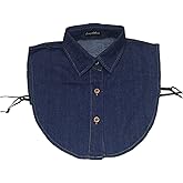 Denim Peaked Fake Collar Detachable Dickey Collar Unisex Stylish Half Shirt Blouse Lapel Faux False Collar