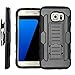 J.west Galaxy S7 Edge Case, S7 Edge Combo Shell & Holster Case Super Slim Shell Case w/Built-in Kickstand + Swivel Belt Clip Holster for S7 Edge (Black/Black)